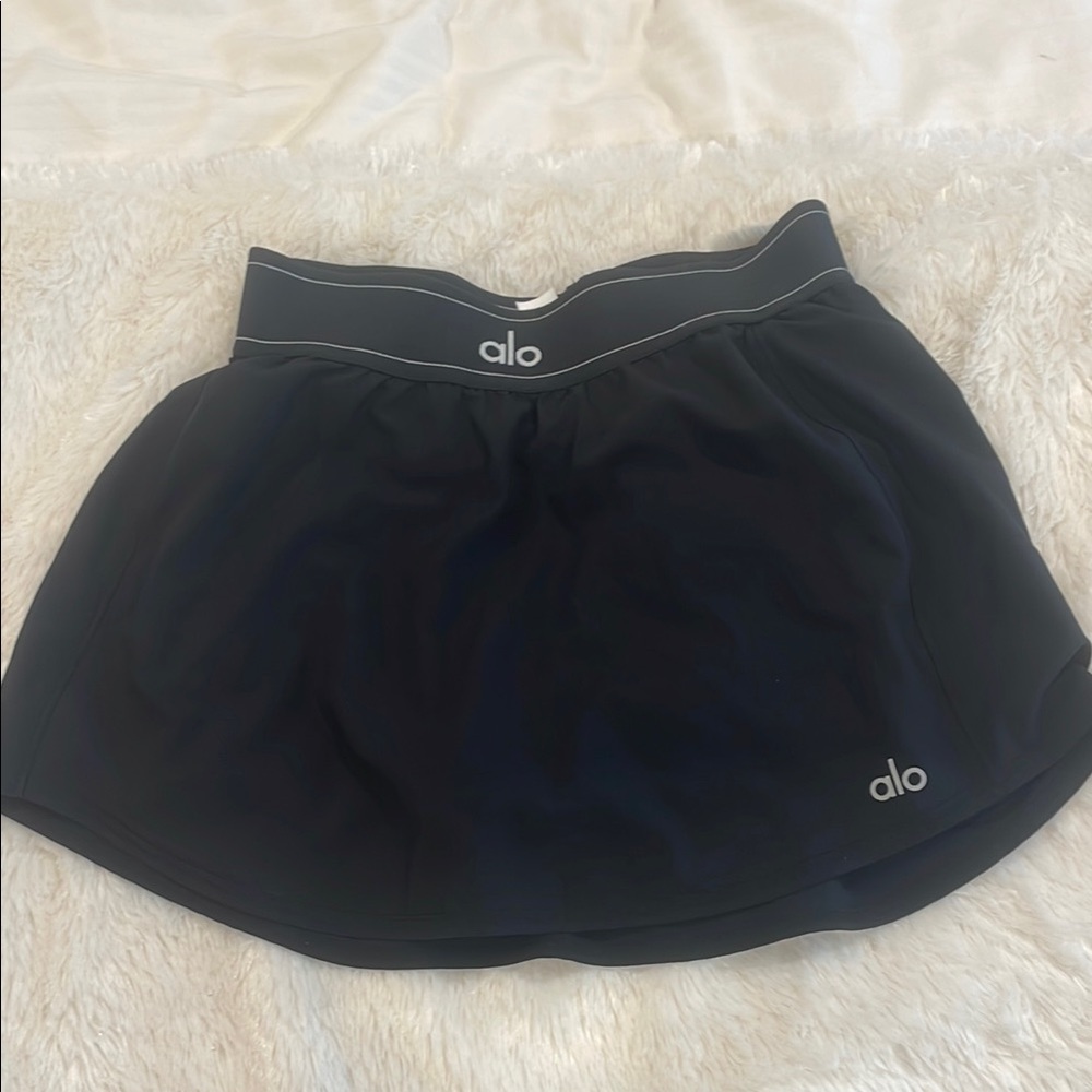 Alo match point tennis skirt in black size xxs